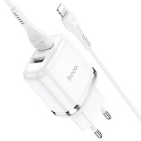  Lādētājs Hoco N4 with 2 USB + Lightning (2.4A) white 